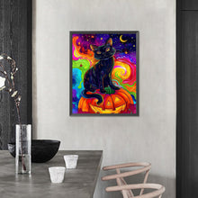 Load image into Gallery viewer, AB Diamond Painting - Full Round - Black Cat on Pumpkin (40*50CM)
