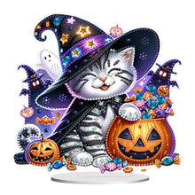 Load image into Gallery viewer, Acrylic Halloween Pumpkin Cat Diamond Painting Desktop Ornaments Kit Home Decor
