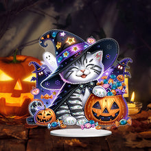Load image into Gallery viewer, Acrylic Halloween Pumpkin Cat Diamond Painting Desktop Ornaments Kit Home Decor
