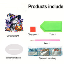 Load image into Gallery viewer, Acrylic Halloween Pumpkin Cat Diamond Painting Desktop Ornaments Kit Home Decor

