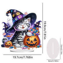 Load image into Gallery viewer, Acrylic Halloween Pumpkin Cat Diamond Painting Desktop Ornaments Kit Home Decor
