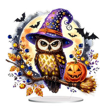 Load image into Gallery viewer, Acrylic Halloween Pumpkin Owl Diamond Painting Desktop Ornaments Kit Home Decor
