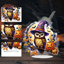 Load image into Gallery viewer, Acrylic Halloween Pumpkin Owl Diamond Painting Desktop Ornaments Kit Home Decor
