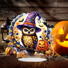 Load image into Gallery viewer, Acrylic Halloween Pumpkin Owl Diamond Painting Desktop Ornaments Kit Home Decor
