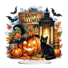 Load image into Gallery viewer, Acrylic Halloween Pumpkin Cat Diamond Painting Desktop Ornaments Kit Home Decor
