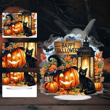 Load image into Gallery viewer, Acrylic Halloween Pumpkin Cat Diamond Painting Desktop Ornaments Kit Home Decor
