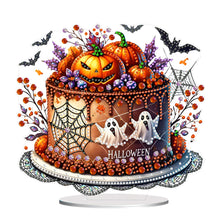 Load image into Gallery viewer, Acrylic Halloween Cake Diamond Painting Desktop Ornaments Kit Home Bedroom Decor
