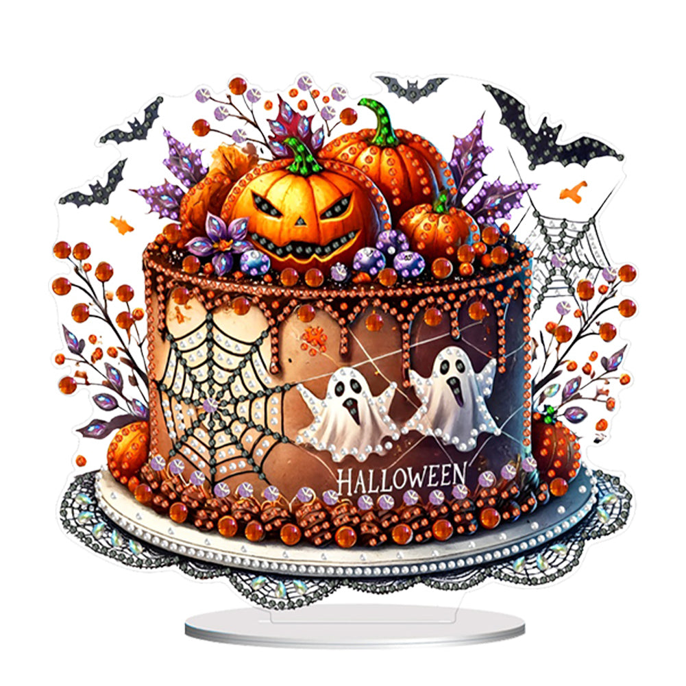 Acrylic Halloween Cake Diamond Painting Desktop Ornaments Kit Home Bedroom Decor