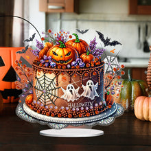 Load image into Gallery viewer, Acrylic Halloween Cake Diamond Painting Desktop Ornaments Kit Home Bedroom Decor
