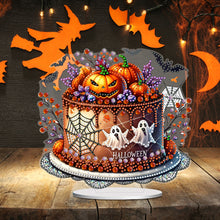Load image into Gallery viewer, Acrylic Halloween Cake Diamond Painting Desktop Ornaments Kit Home Bedroom Decor
