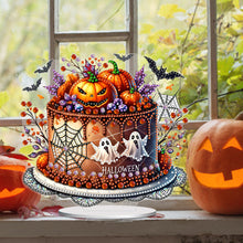 Load image into Gallery viewer, Acrylic Halloween Cake Diamond Painting Desktop Ornaments Kit Home Bedroom Decor
