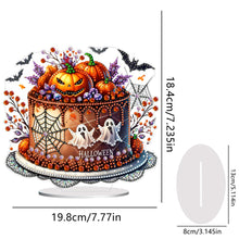 Load image into Gallery viewer, Acrylic Halloween Cake Diamond Painting Desktop Ornaments Kit Home Bedroom Decor
