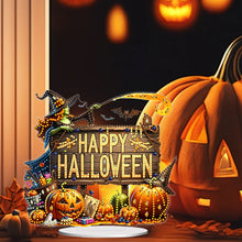 Load image into Gallery viewer, Acrylic Halloween Pumpkin Witch Diamond Painting Desktop Ornaments Kit for Home
