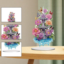 Load image into Gallery viewer, Acrylic Fountain Flowers Table Top Diamond Painting Ornament Kits for Beginner
