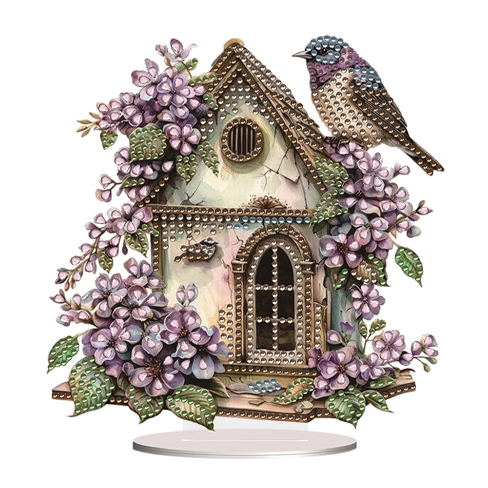 Acrylic Bird House DIY Table Top Diamond Painting Ornament Kits for Beginner