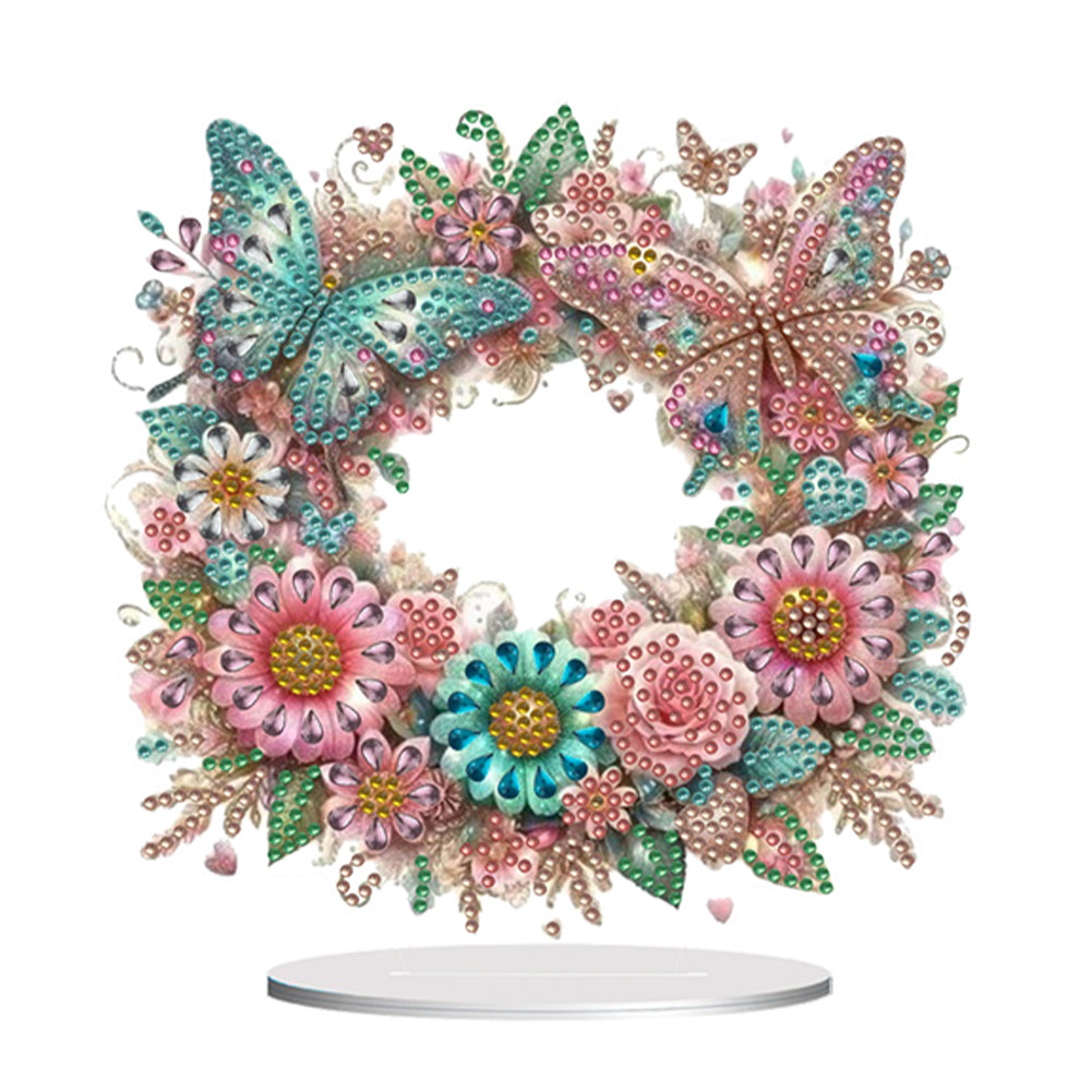 Acrylic Wreath 5D DIY Table Top Diamond Painting Ornament Kits for Beginner