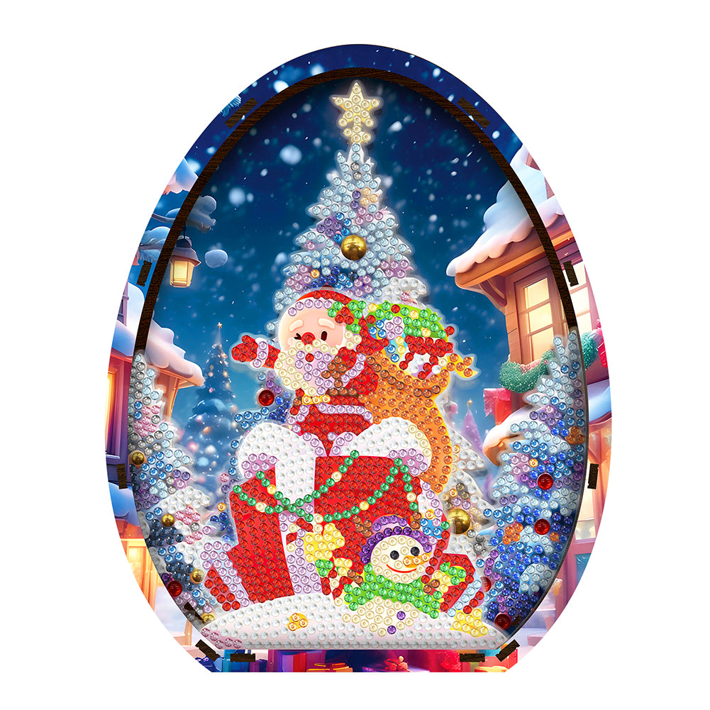 Wooden Santa Claus Diamond Painting Desktop Ornaments for Bedroom Table Decor