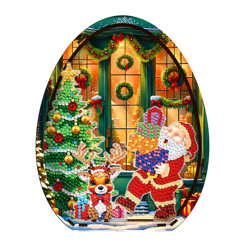 Wooden Santa Claus Diamond Painting Desktop Ornaments for Bedroom Table Decor