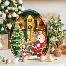 Load image into Gallery viewer, Wooden Santa Claus Diamond Painting Desktop Ornaments for Bedroom Table Decor
