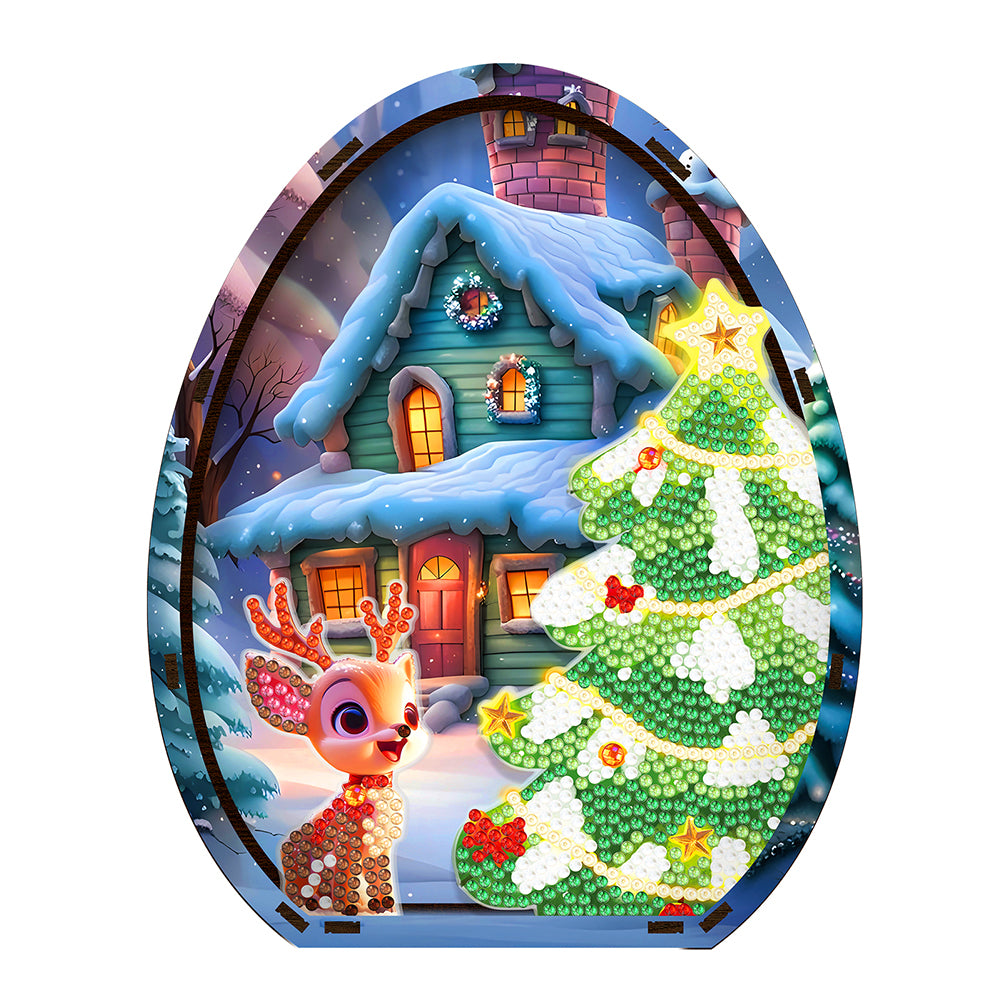 Wooden Reindeer Diamond Painting Desktop Ornaments for Bedroom Table Decor