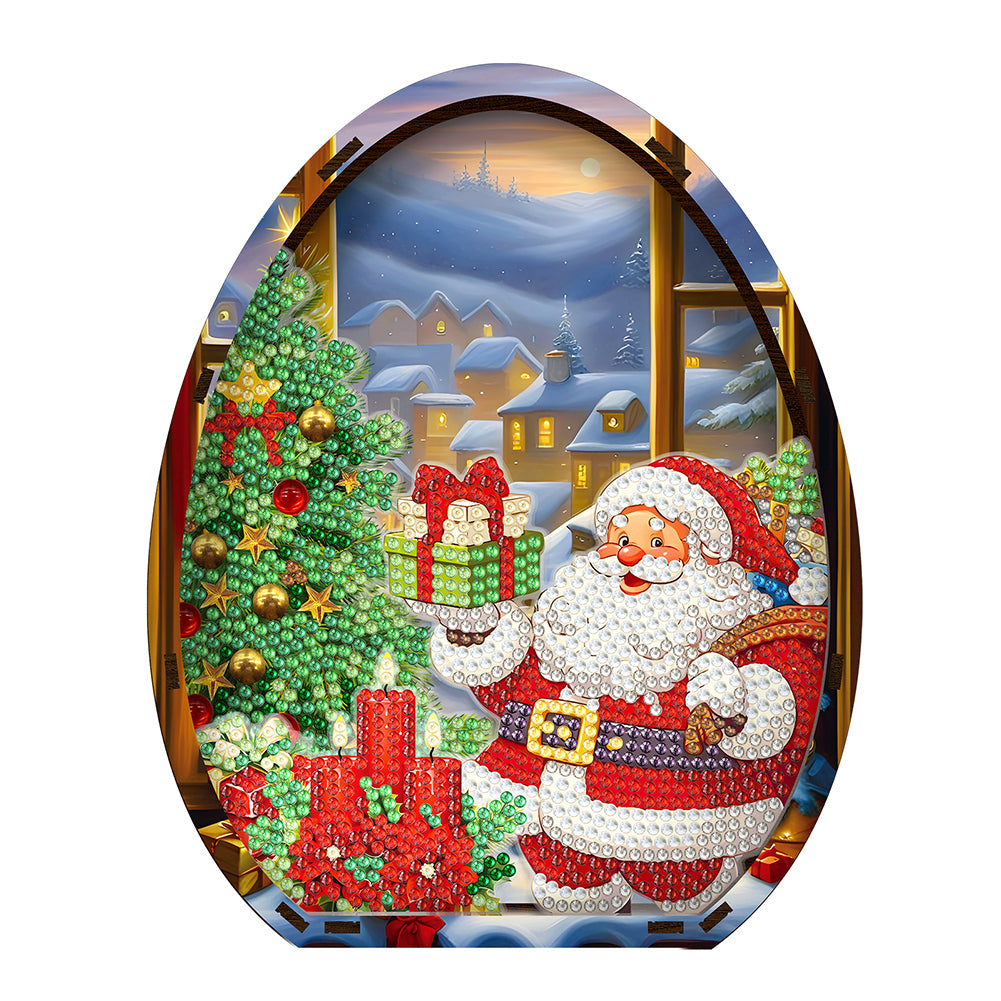 Wooden Santa Claus Diamond Painting Desktop Ornaments for Bedroom Table Decor