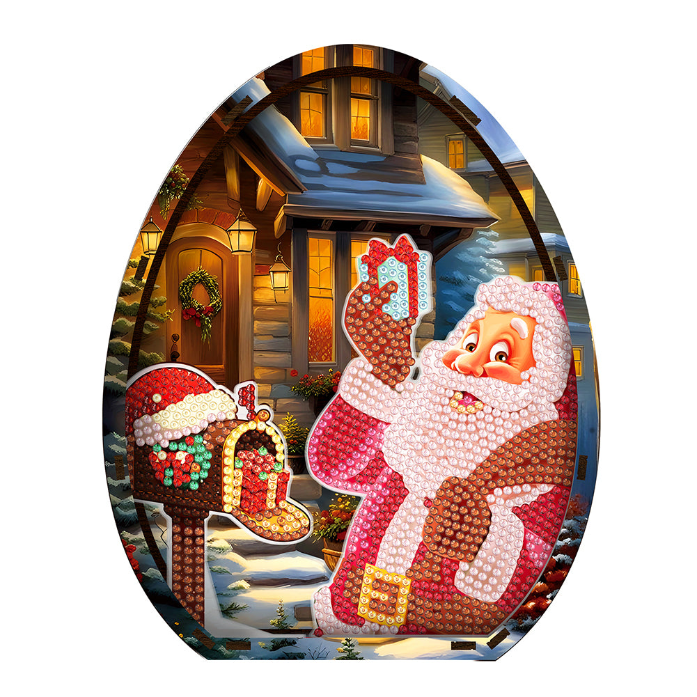 Wooden Santa Claus Diamond Painting Desktop Ornaments for Bedroom Table Decor