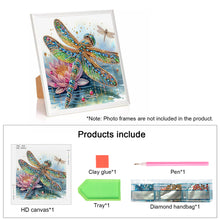 Load image into Gallery viewer, Diamond Painting - Partial Special Shaped - Gorgeous Dragonfly (30*30CM)
