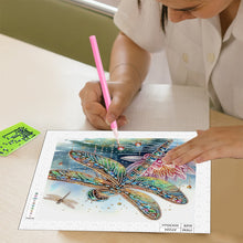 Load image into Gallery viewer, Diamond Painting - Partial Special Shaped - Gorgeous Dragonfly (30*30CM)
