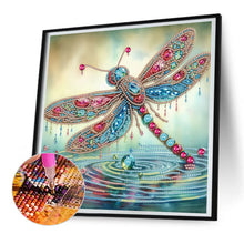 Load image into Gallery viewer, Diamond Painting - Partial Special Shaped - Gorgeous Dragonfly (30*30CM)
