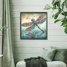 Load image into Gallery viewer, Diamond Painting - Partial Special Shaped - Gorgeous Dragonfly (30*30CM)
