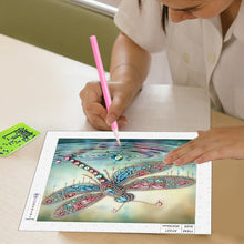 Load image into Gallery viewer, Diamond Painting - Partial Special Shaped - Gorgeous Dragonfly (30*30CM)
