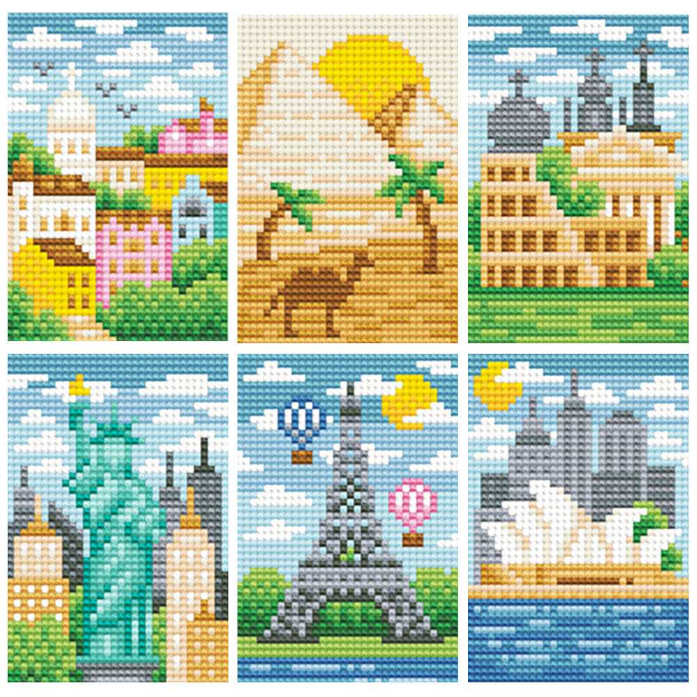 Mini Diamond Painting Set - Full Round - Scenic spots (14*19CM)