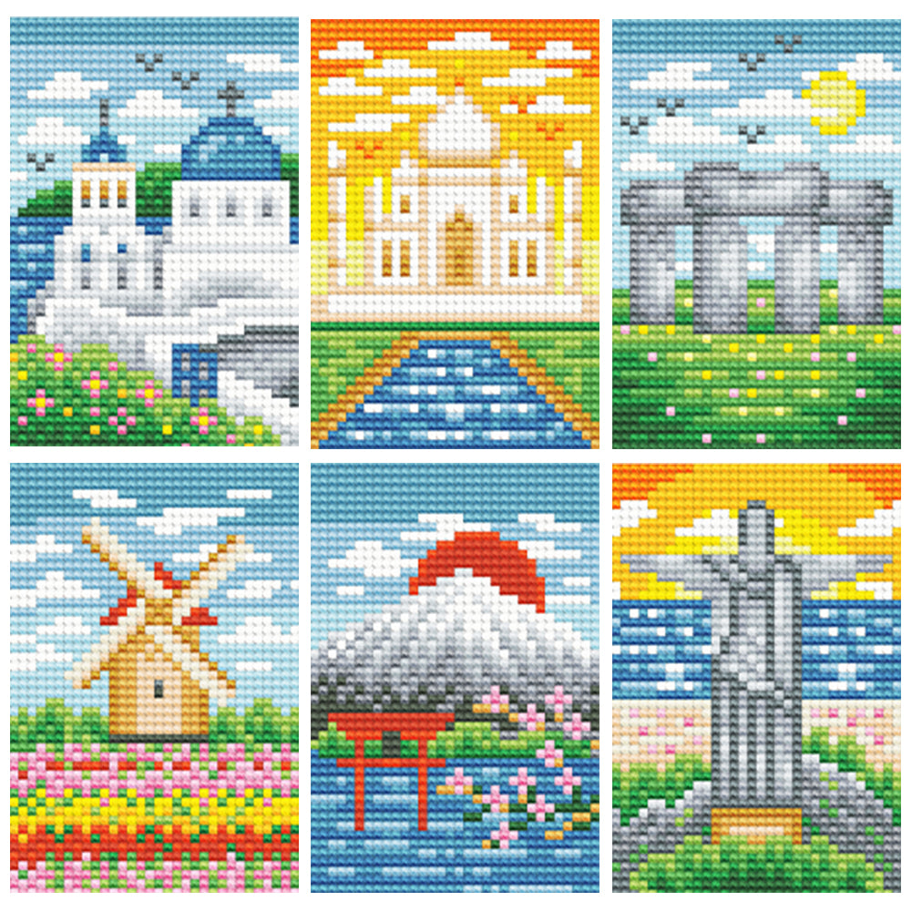 Mini Diamond Painting Set - Full Round - Scenic spots (14*19CM)