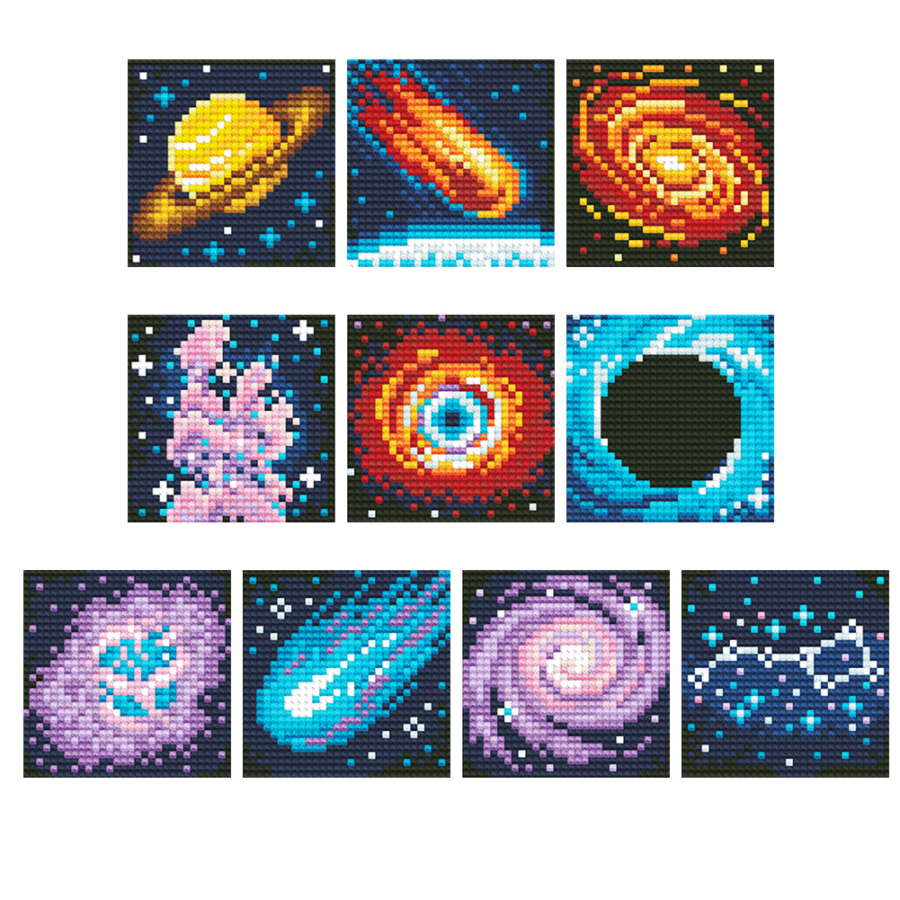 Mini Diamond Painting Set - Full Round - Cosmic starry sky (13*13CM)