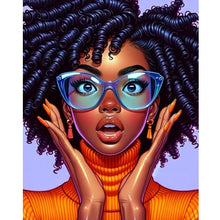Load image into Gallery viewer, Diamond Painting - Full Round - Woman with blue glasses (40*50CM)
