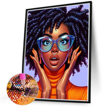 Load image into Gallery viewer, Diamond Painting - Full Round - Woman with blue glasses (40*50CM)
