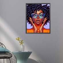 Load image into Gallery viewer, Diamond Painting - Full Round - Woman with blue glasses (40*50CM)
