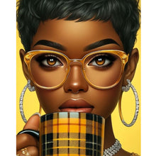 Load image into Gallery viewer, Diamond Painting - Full Round - Woman with yellow glasses (40*50CM)
