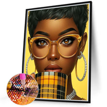 Load image into Gallery viewer, Diamond Painting - Full Round - Woman with yellow glasses (40*50CM)
