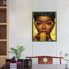 Load image into Gallery viewer, Diamond Painting - Full Round - Woman with yellow glasses (40*50CM)
