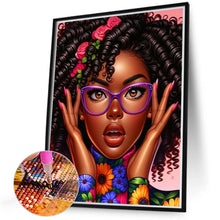 Load image into Gallery viewer, Diamond Painting - Full Round - Woman with purple glasses (40*50CM)
