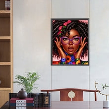 Load image into Gallery viewer, Diamond Painting - Full Round - Woman with purple glasses (40*50CM)

