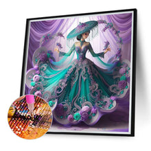 Load image into Gallery viewer, Diamond Painting - Full Round - Dancing purple flower girl (40*40CM)
