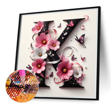 Load image into Gallery viewer, Diamond Painting - Full Round - Daisy butterfly letter K (40*40CM)
