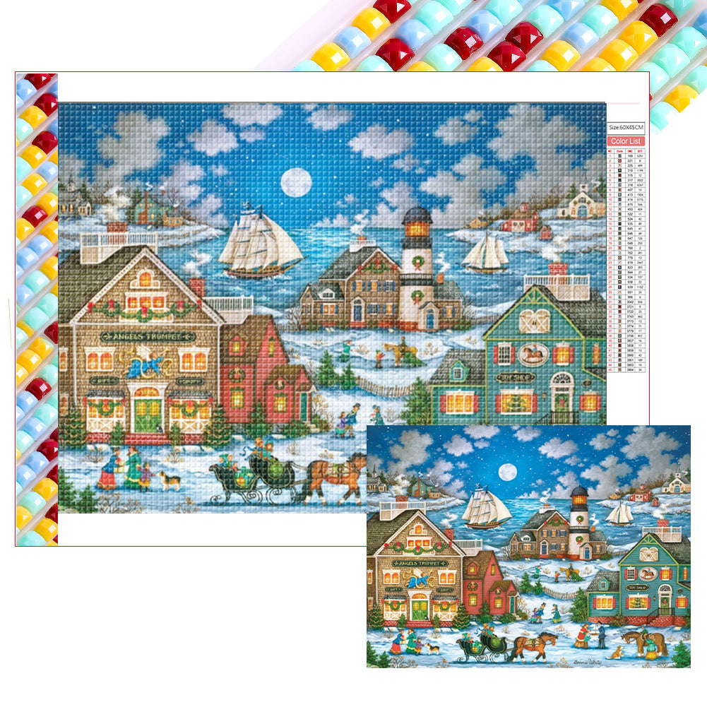 Diamond Painting - Full Square - Winter town (60*45CM)