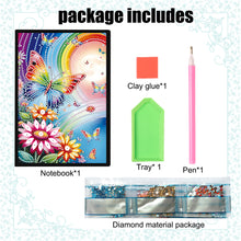 Load image into Gallery viewer, Special Shaped Flower Butterfly Diamond Painting Diary Book for Drawing Painting
