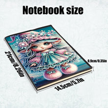 Load image into Gallery viewer, 50 Pages A5 Special Shaped Elf Girl 5D DIY Mosaic Drill Notebook Craft for Teens
