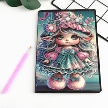 Load image into Gallery viewer, 50 Pages A5 Special Shaped Elf Girl 5D DIY Mosaic Drill Notebook Craft for Teens
