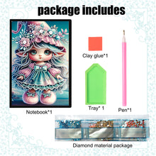 Load image into Gallery viewer, 50 Pages A5 Special Shaped Elf Girl 5D DIY Mosaic Drill Notebook Craft for Teens
