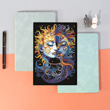 Load image into Gallery viewer, 50 Pages A5 Special Shaped Sun Moon Face 5D DIY Mosaic Drill Notebook Craft
